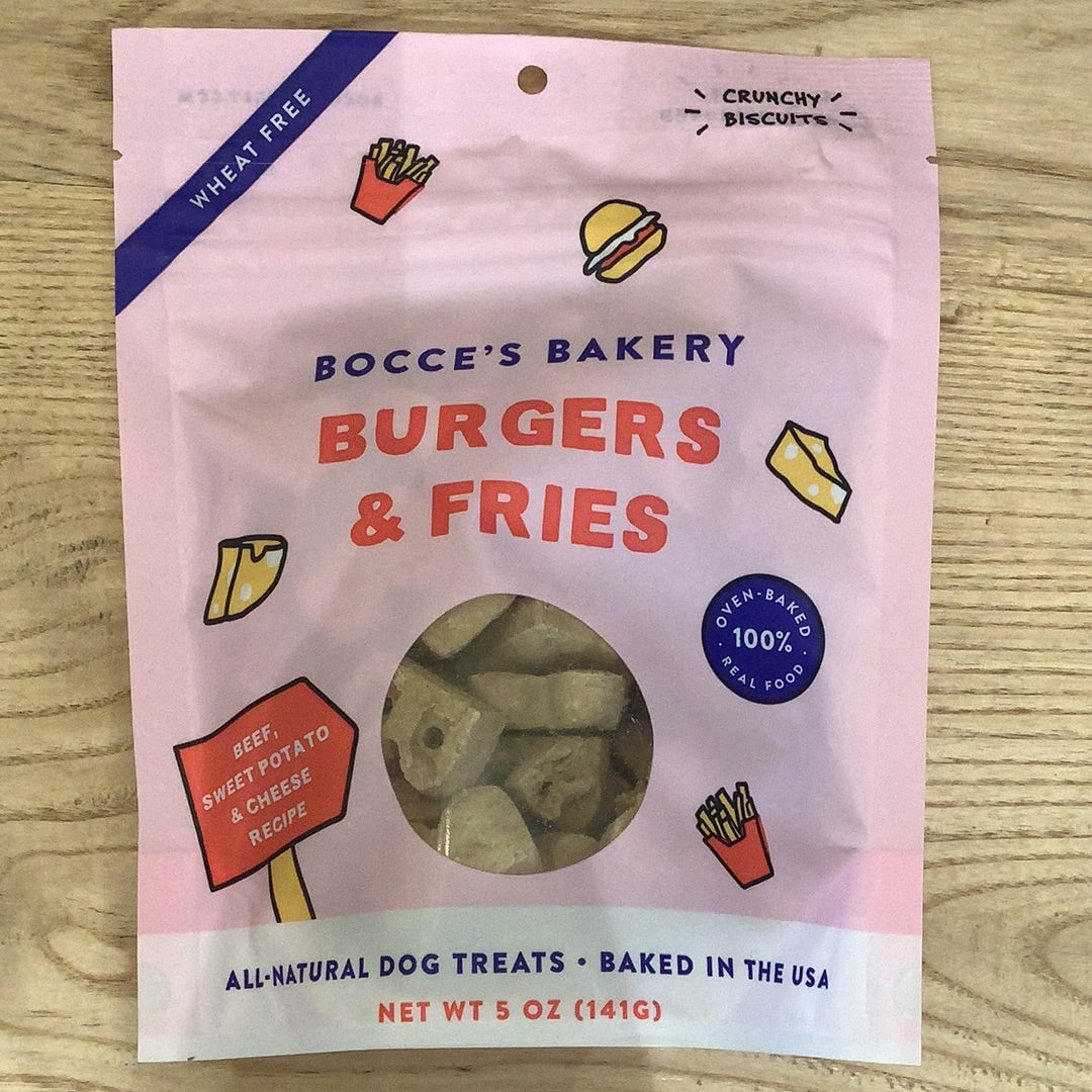 Bocces bakery Burgers and fries