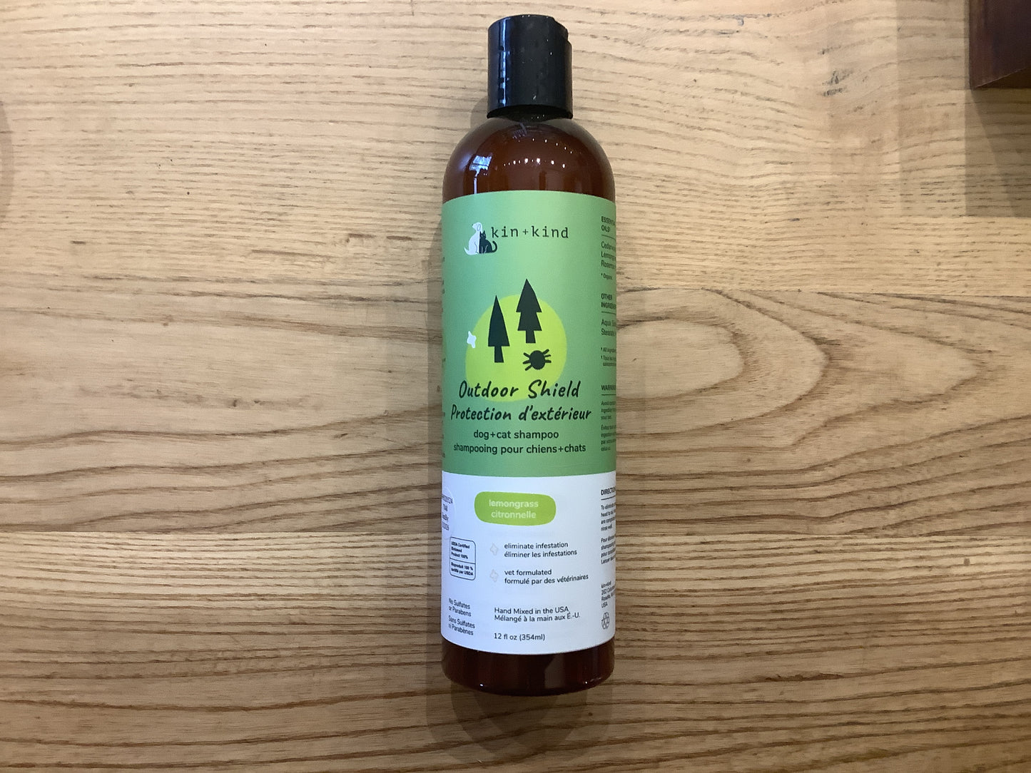 Kin+Kind outdoor shield shampoo lemongrass (dog+cat safe)