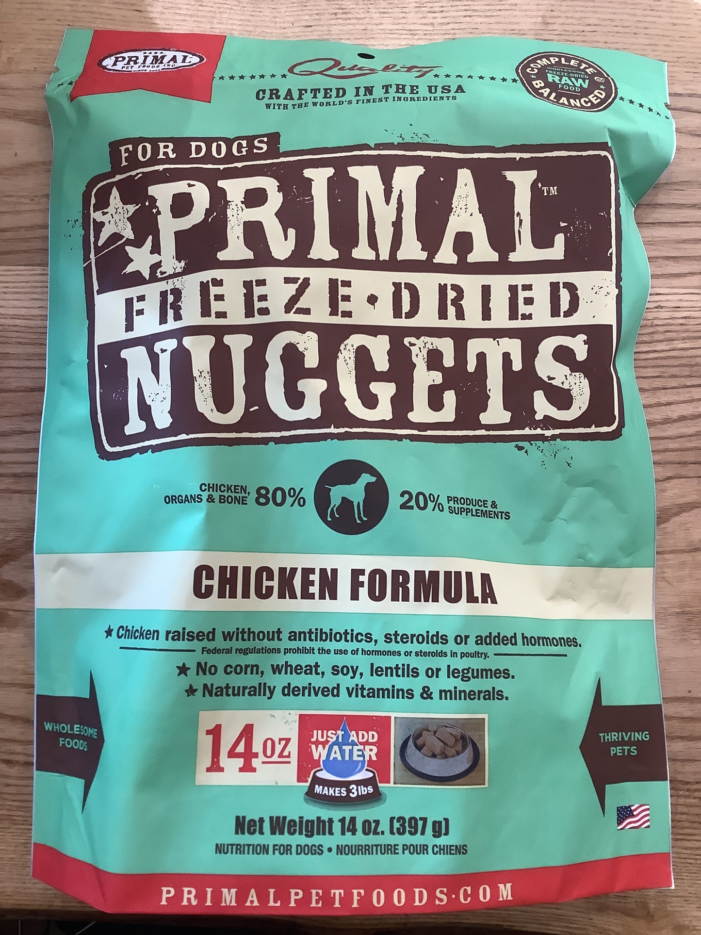 Primal freeze dried nuggets