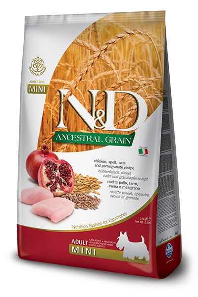 Farmina N&D Dog Kibble Ancestral Grain Chicken & Pomegranate Mini