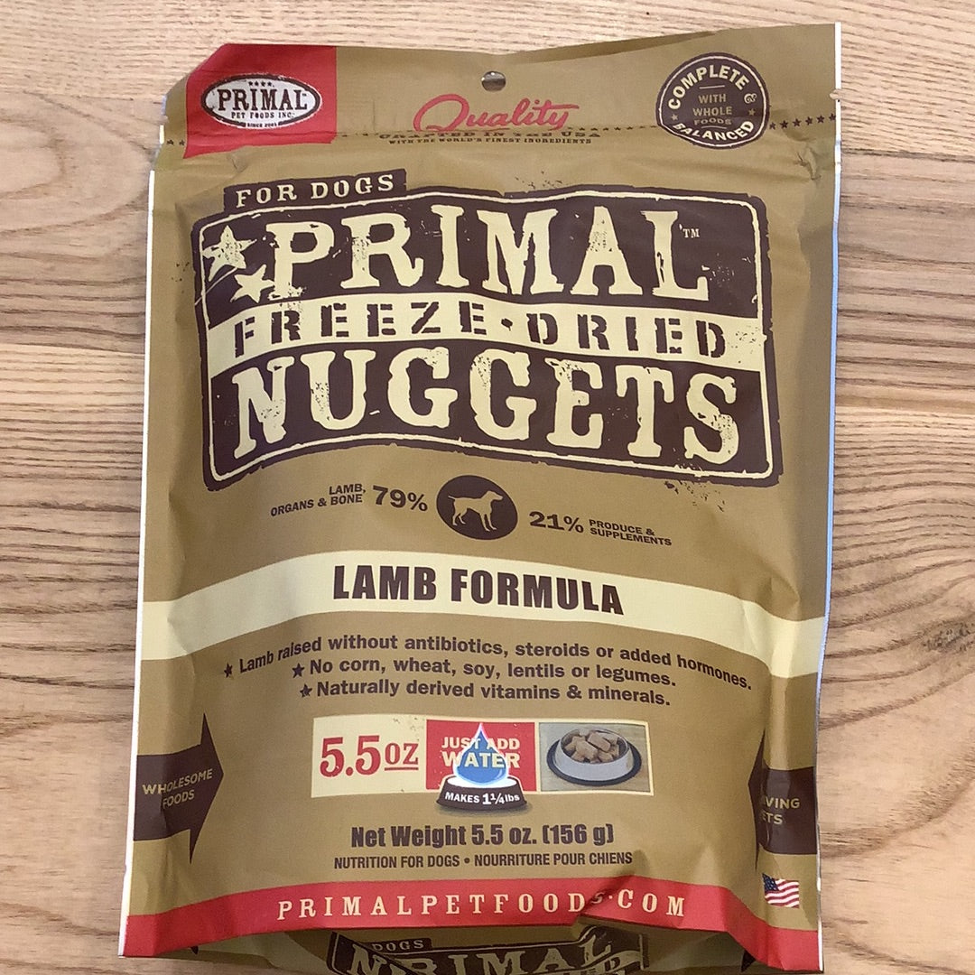 Primal freeze dried nuggets