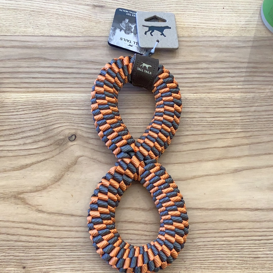 Tall Tails-Braided 11" infinity tug-Orange