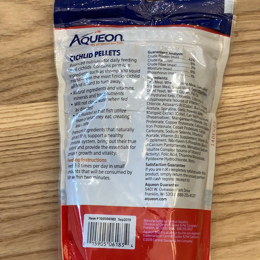Aqueon cichlid pellets medium