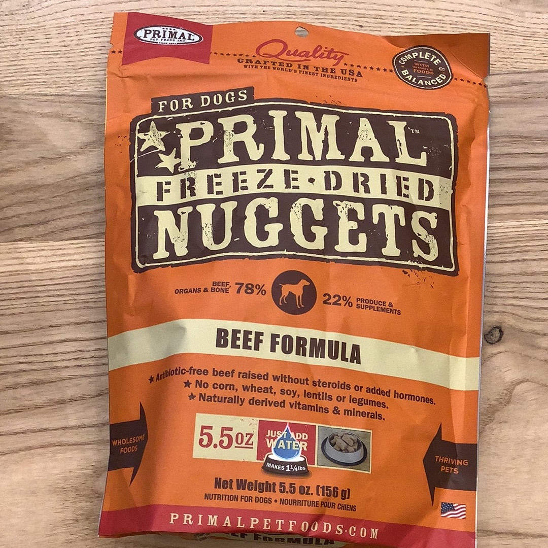 Primal freeze dried nuggets