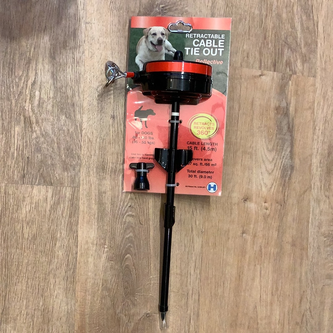 Retractable cable tie out Carlisle Pet Foods