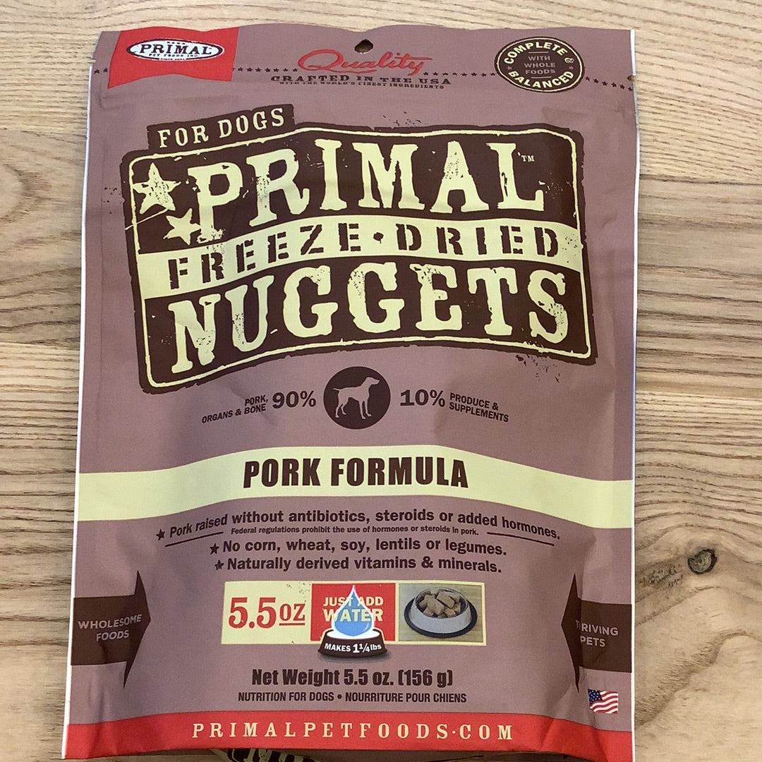 Primal freeze dried nuggets