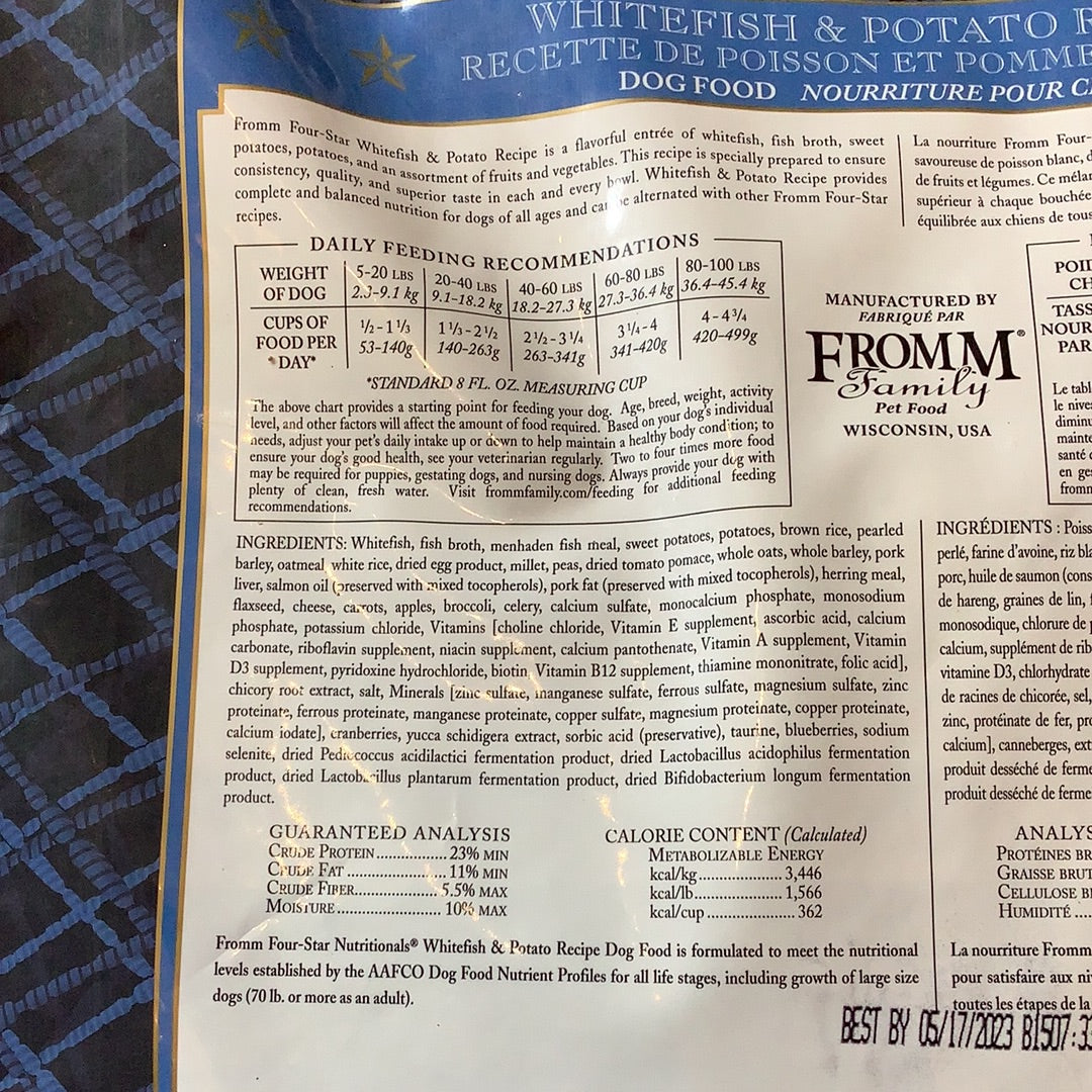 Fromm Whitefish and Potato Recipe Dog