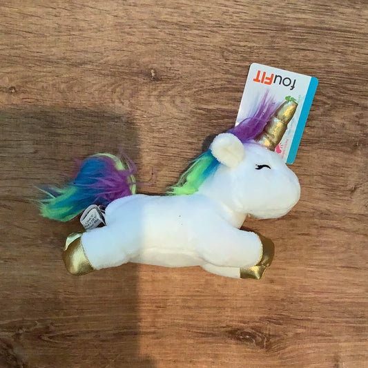 FouFit White Unicorn Dog Toy