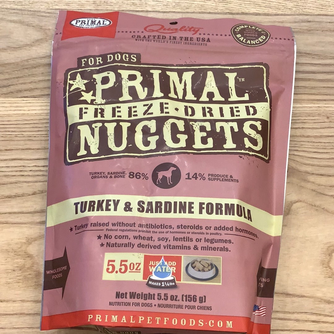 Primal freeze dried nuggets