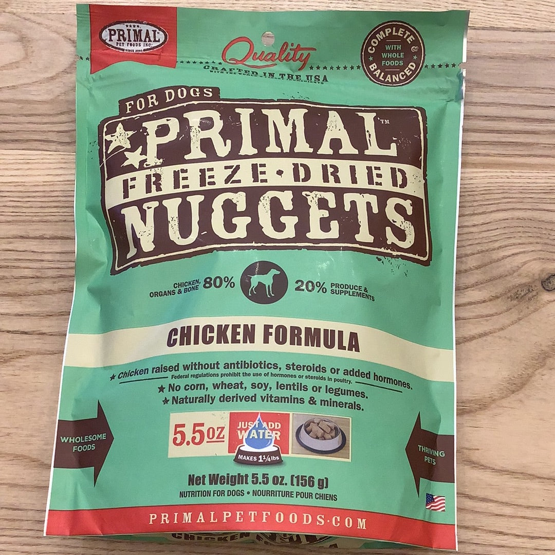 Primal freeze dried nuggets