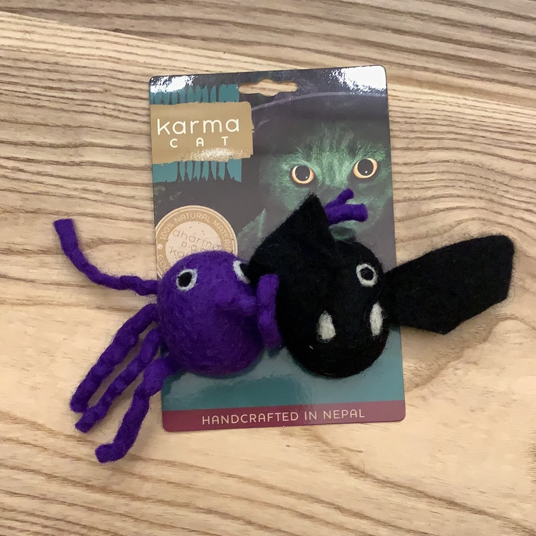 Karma Cat Wool Felt Bat & Spider