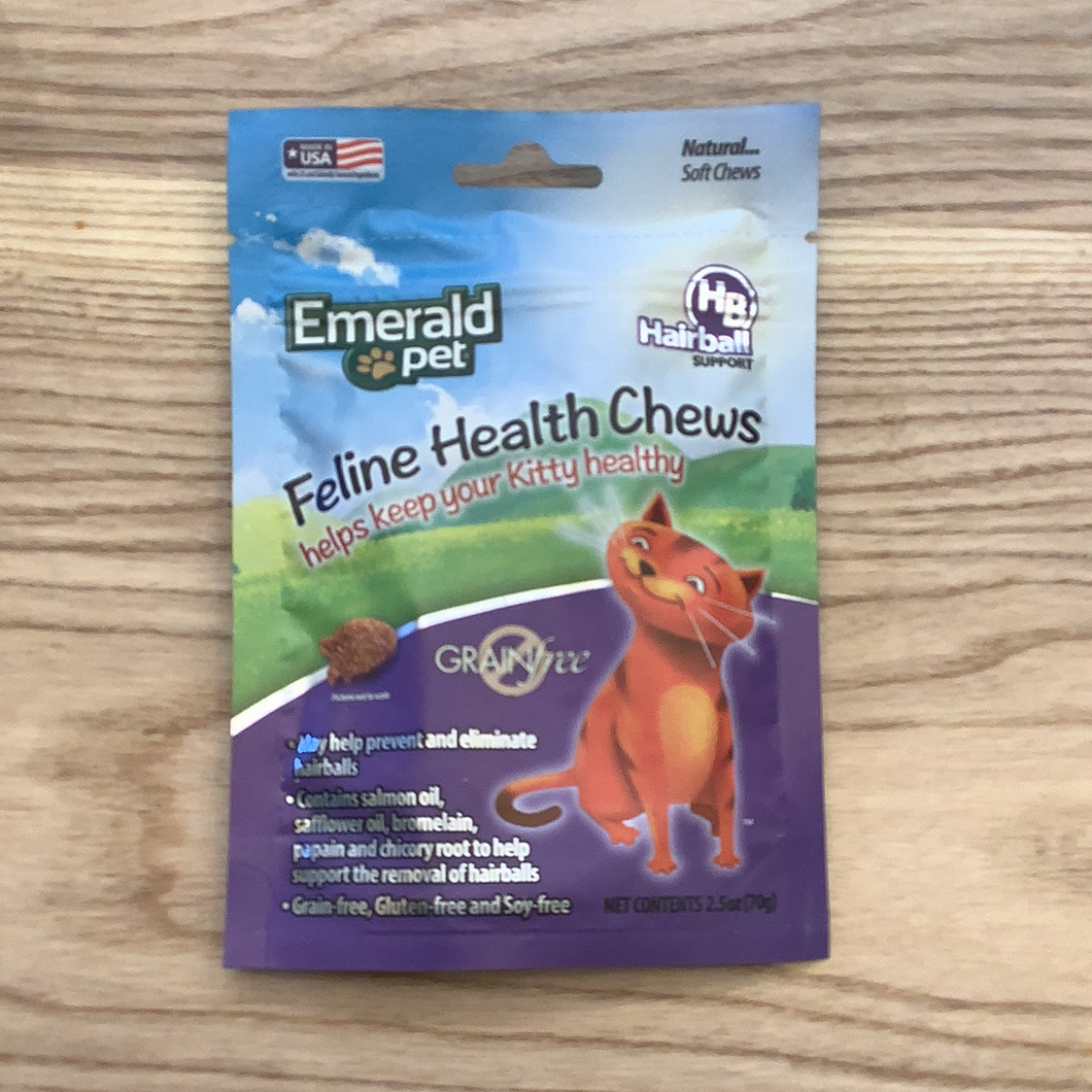 Emerald pet hairball support chews